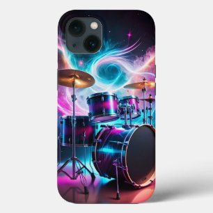 Neon Drums Music Lover iPhone 13 Case