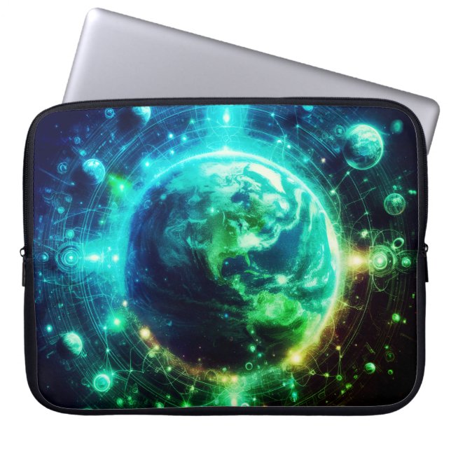 Neon Earth and Her Siblings on 15" Electronics Bag (Front)