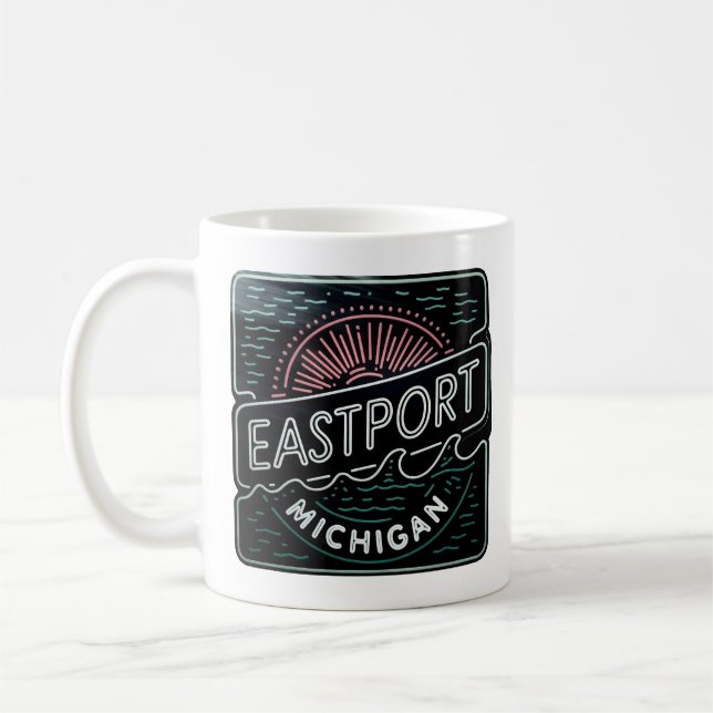 Neon Eastport Michigan Coffee Mug (Left)