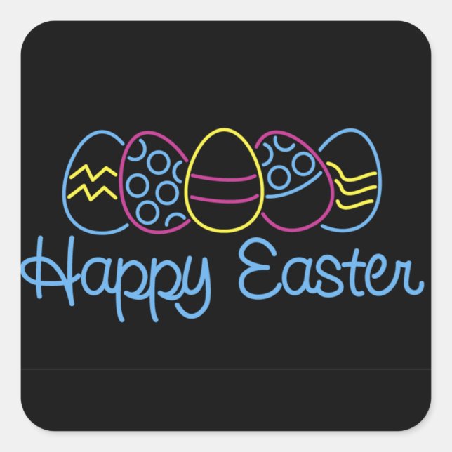 Neon Eggs - Square Sticker (Front)