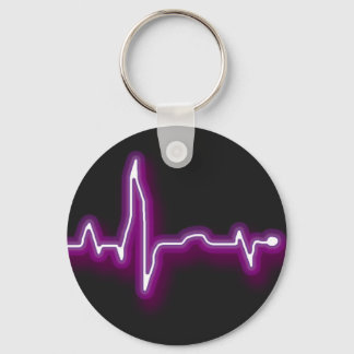 Neon EKG Keychain