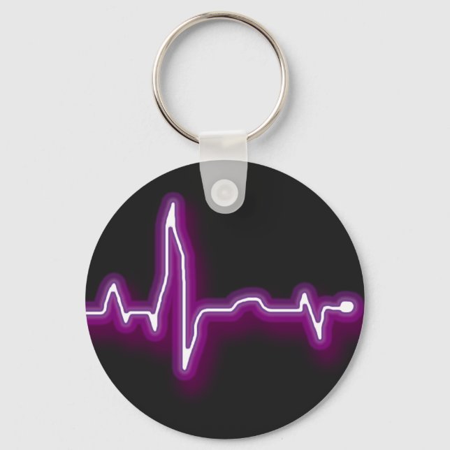 Neon EKG Keychain (Front)