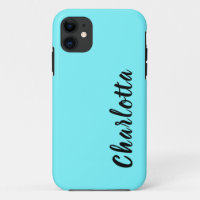 Neon Electric Blue Solid Colour Custom Personalise