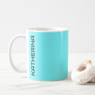 Neon Electric Blue Solid Colour Personalised Coffee Mug