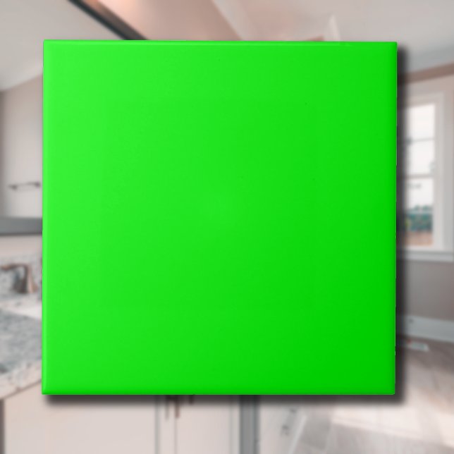 Neon Electric Green Solid Colour | Classic |Elegan Ceramic Tile (Creator Uploaded)