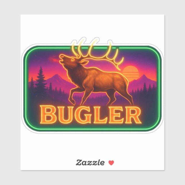 Neon Elk Sticker (Sheet)
