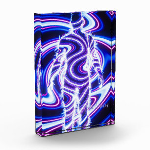 Neon Energy Human Silhouette Photo Block