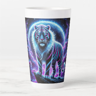 Neon Energy Tiger Latte Mug Design.