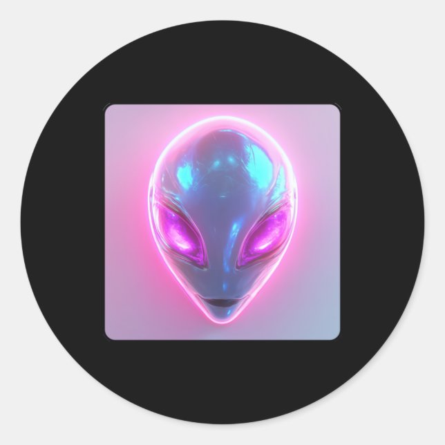 Neon Extraterrestrial Vibes Sticker  (Front)