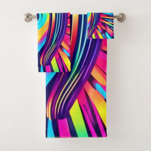 Neon Eye of the Cosmos Bath Towel Set