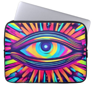 Neon Eye of the Cosmos Laptop Sleeve