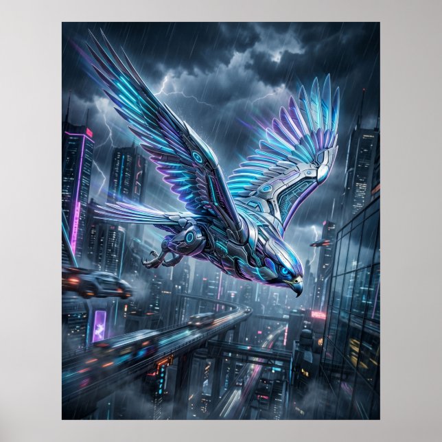 Neon Falcon Skyway Storm Poster (Front)