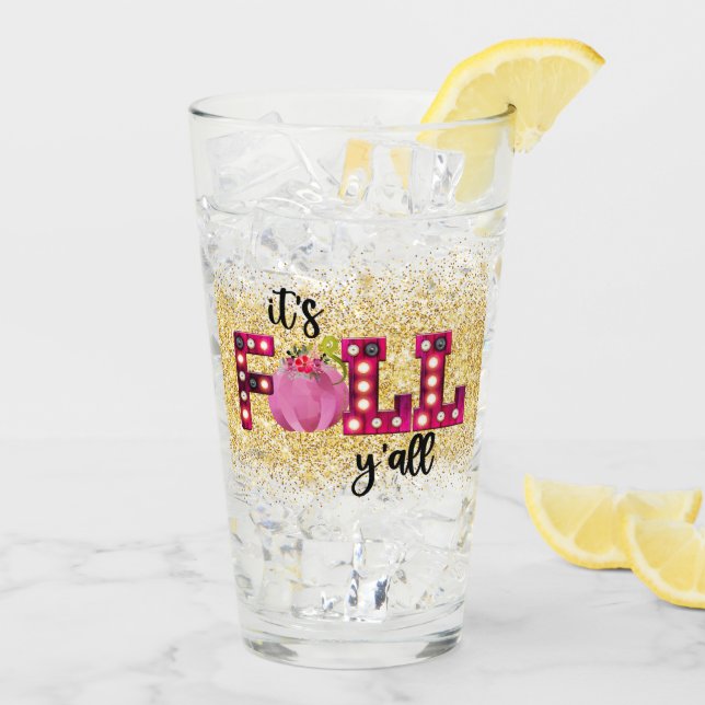 Neon Fall Autumn Customise Glass (Back Ice)