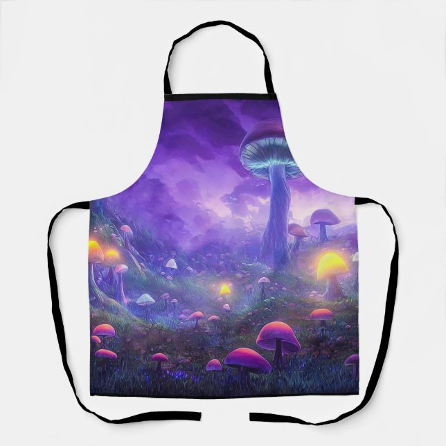 Neon Fantasy Mushroom Apron (Front)