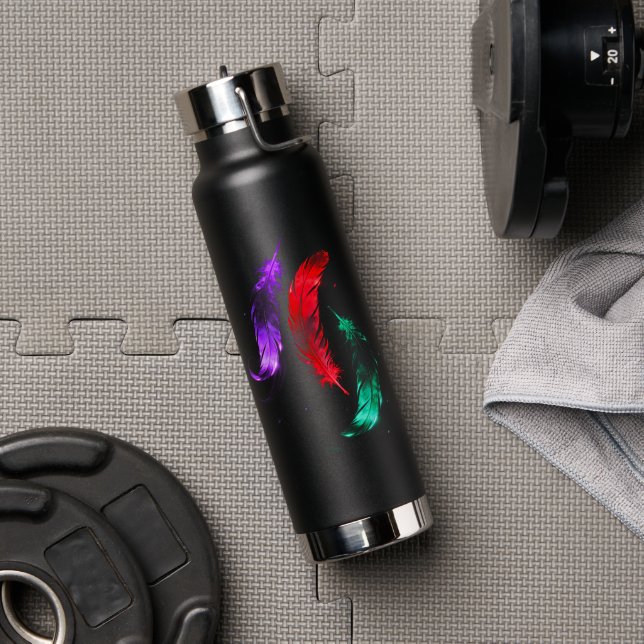 Neon Feather Glow Water Bottle (Gym (Rotated))