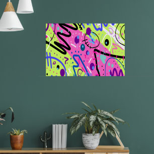 Neon Feelings Abstract Art  Poster