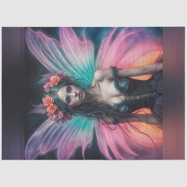 Neon Festival Summer Fairy Decoupage Paper (Front)