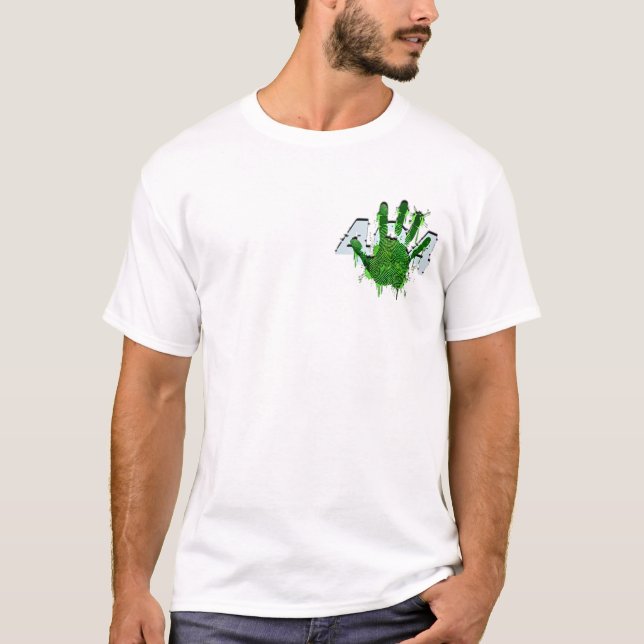 Neon Fingerprint & Handprint Splash 2026 T-Shirt (Front)
