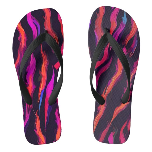 Neon Fire Flame Thongs (Footbed)