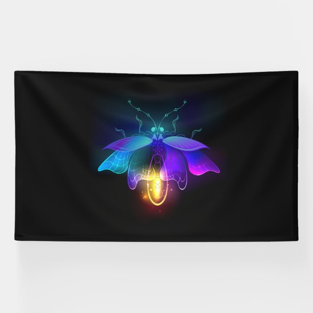 Neon Firefly on black Banner (Horizontal)