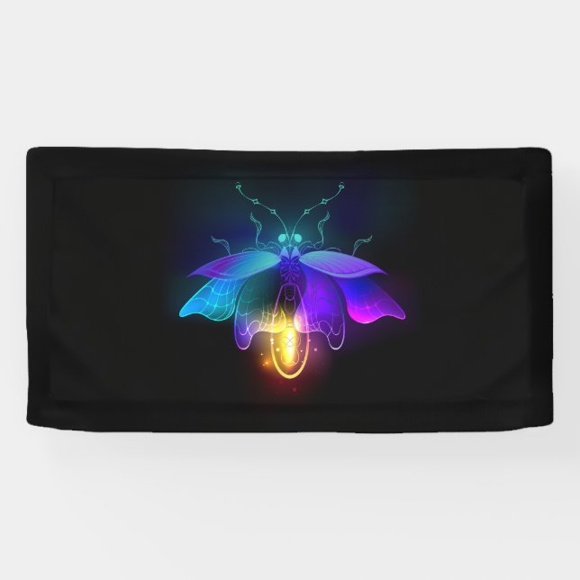 Neon Firefly on black Banner (Horizontal)