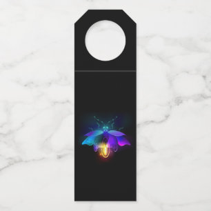 Neon Firefly on black Bottle Tag