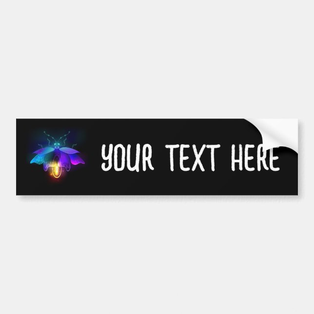 Neon Firefly on black Bumper Sticker (Front)