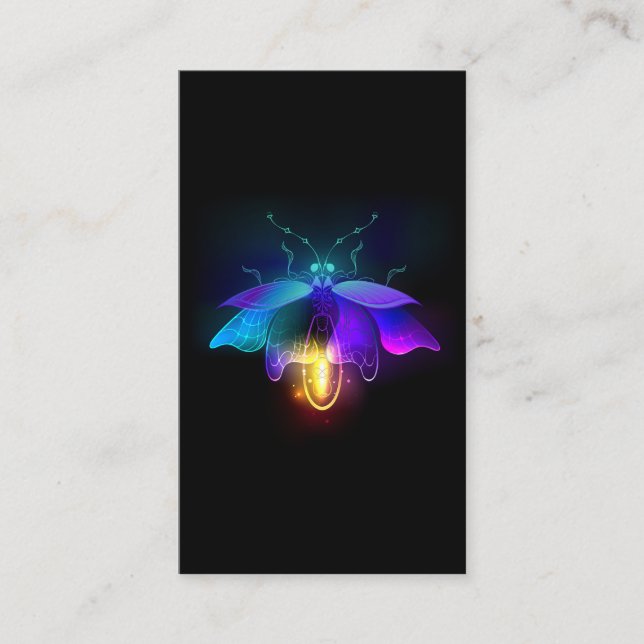 Neon Firefly on black Business Card (Front)