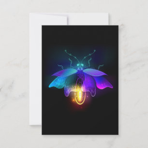 Neon Firefly on black Card