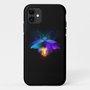 Neon Firefly on black iPhone 11 Case