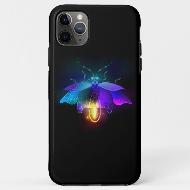 Neon Firefly on black Case-Mate iPhone Case (Back)