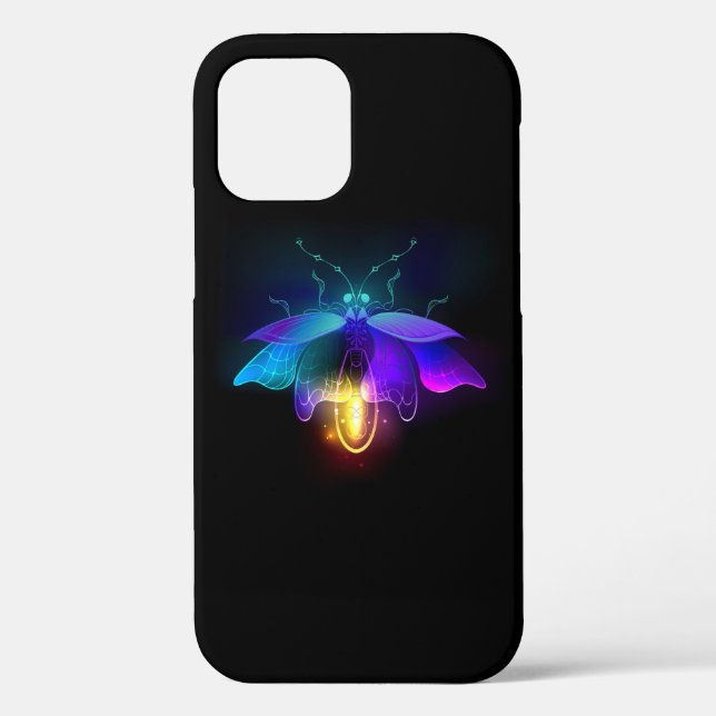 Neon Firefly on black Case-Mate iPhone Case (Back)