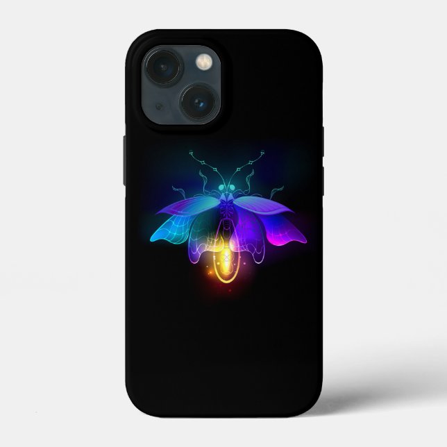 Neon Firefly on black Case-Mate iPhone Case (Back)