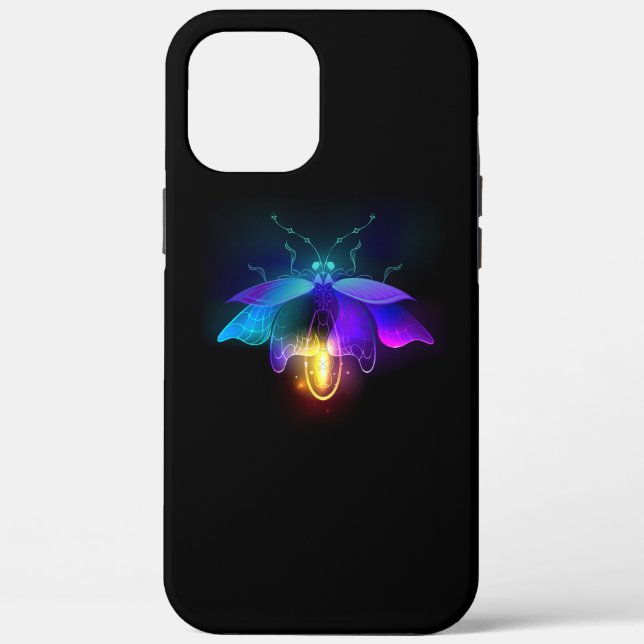 Neon Firefly on black Case-Mate iPhone Case (Back)