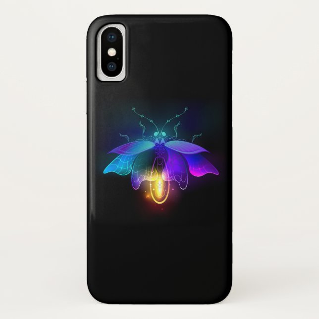 Neon Firefly on black Case-Mate iPhone Case (Back)