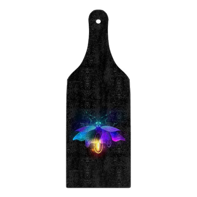 Neon Firefly on black Cutting Board (Front)