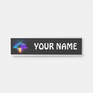 Neon Firefly on black Door Sign