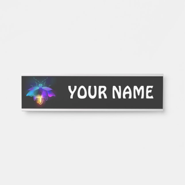 Neon Firefly on black Door Sign (Front)