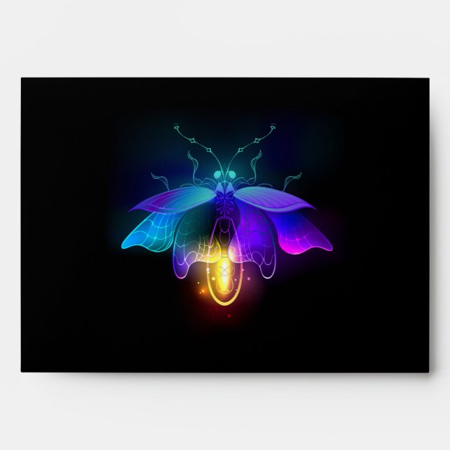 Neon Firefly on black Envelope (Front)