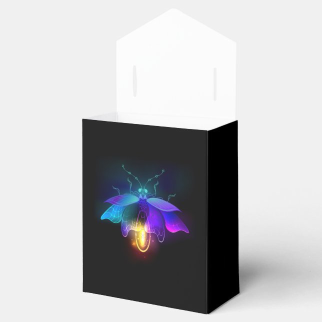 Neon Firefly on black Favour Box (Opened)