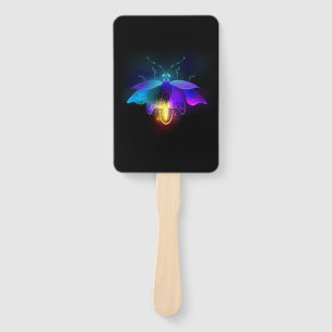 Neon Firefly on black Hand Fan