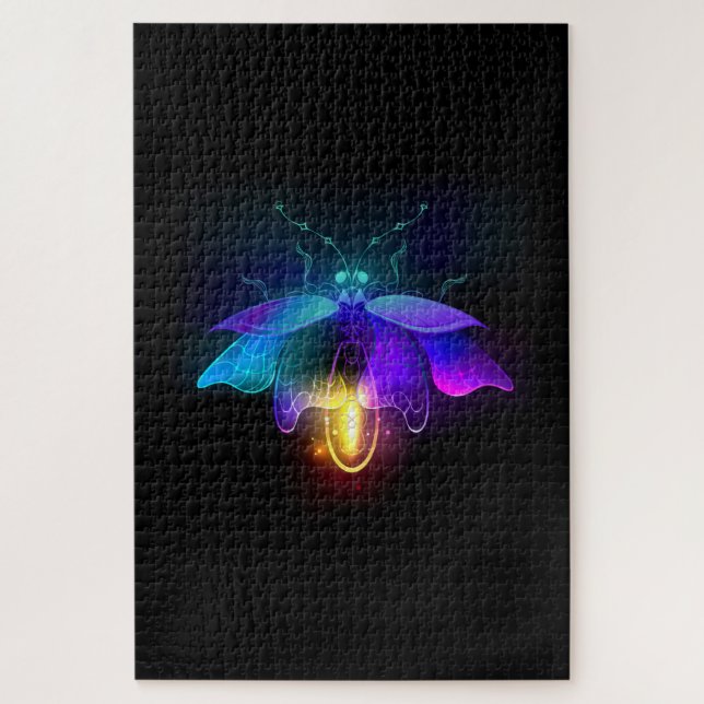Neon Firefly on black Jigsaw Puzzle (Vertical)