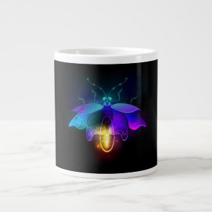 Neon Firefly on black Large Coffee Mug