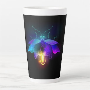 Neon Firefly on black Latte Mug