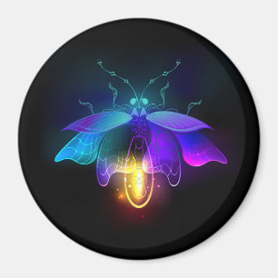 Neon Firefly on black Magnet