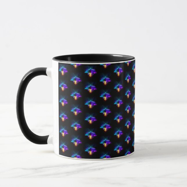 Neon Firefly on black Mug (Left)