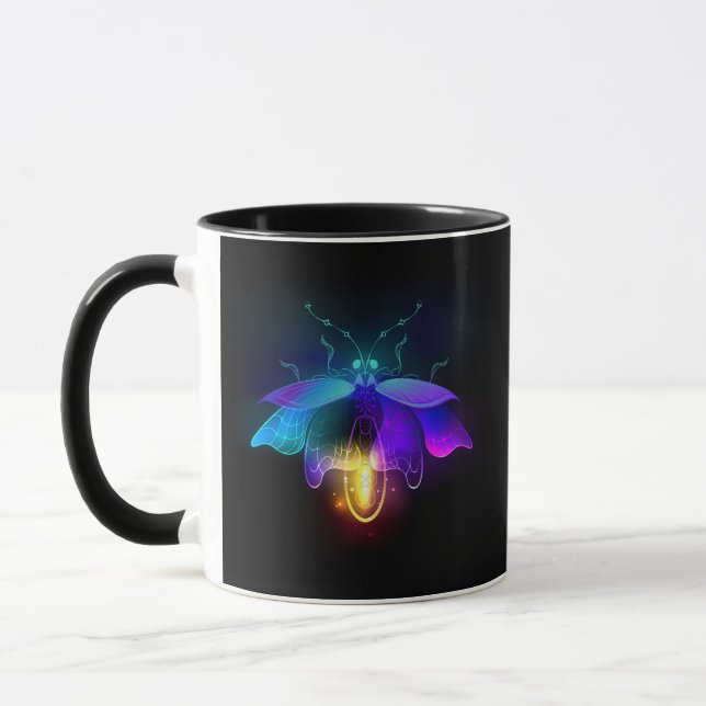 Neon Firefly on black Mug (Left)