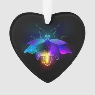 Neon Firefly on black Ornament