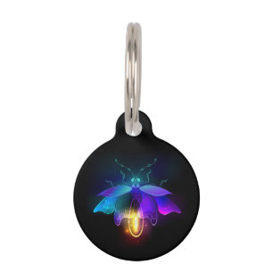 Neon Firefly on black Pet Tag