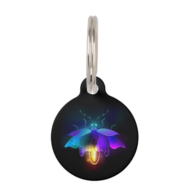 Neon Firefly on black Pet Tag (Front)